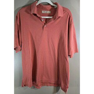 Men's Orange Textured Tommy Bahama Modal Blend Short Sleeve Polo, Size L